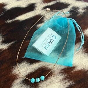 New authentic Tula blue Turquoise jasper Beaded Necklace 18 inch
